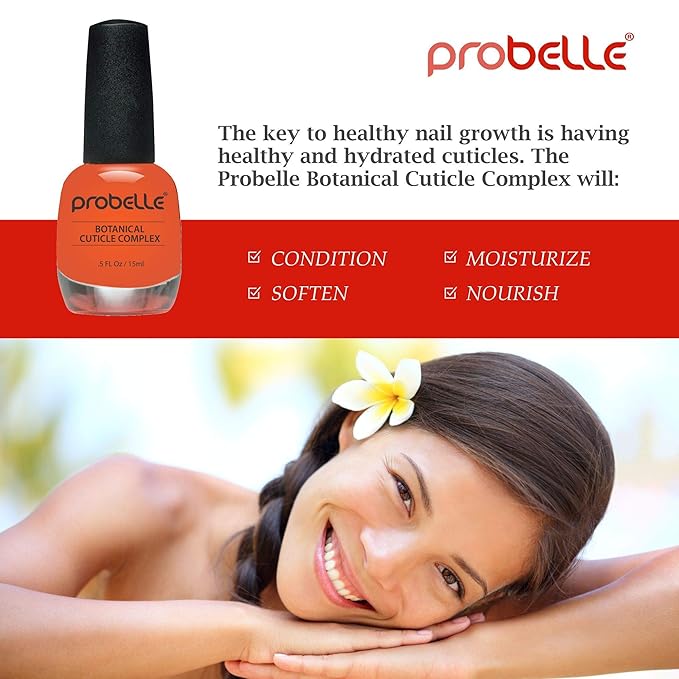 Probelle Kukui Nut Oil Botanical Cuticle Oil, conditions and softens cuticles for healthy nails and cuticle growth, .5oz/ 15 mL