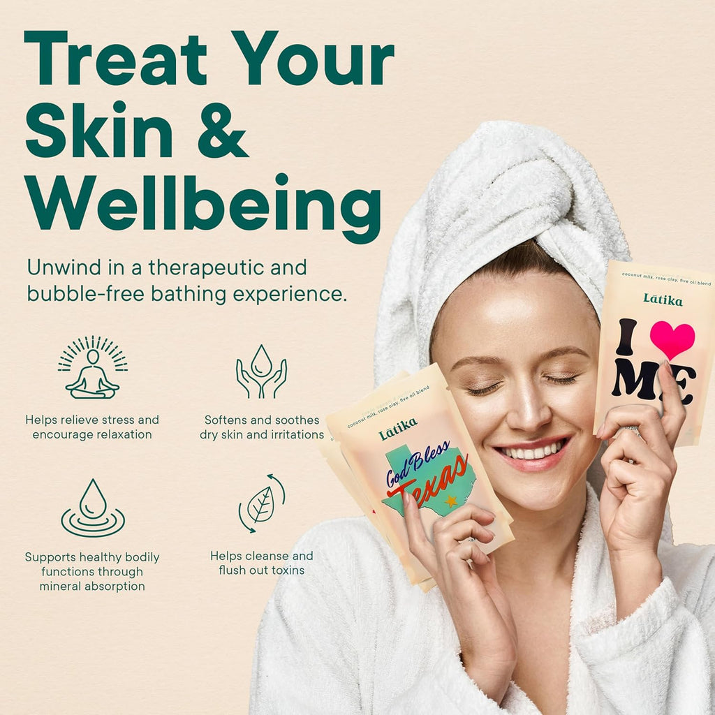 Bath Soaks Set of 3 - Texas, Howdy, I Heart Me - Moisturizing Fizzing Bath Soak for Stress Relief & Muscle Recovery with Essential Oils, Epsom Salt & Natural Scents - Self-Care Spa Gift