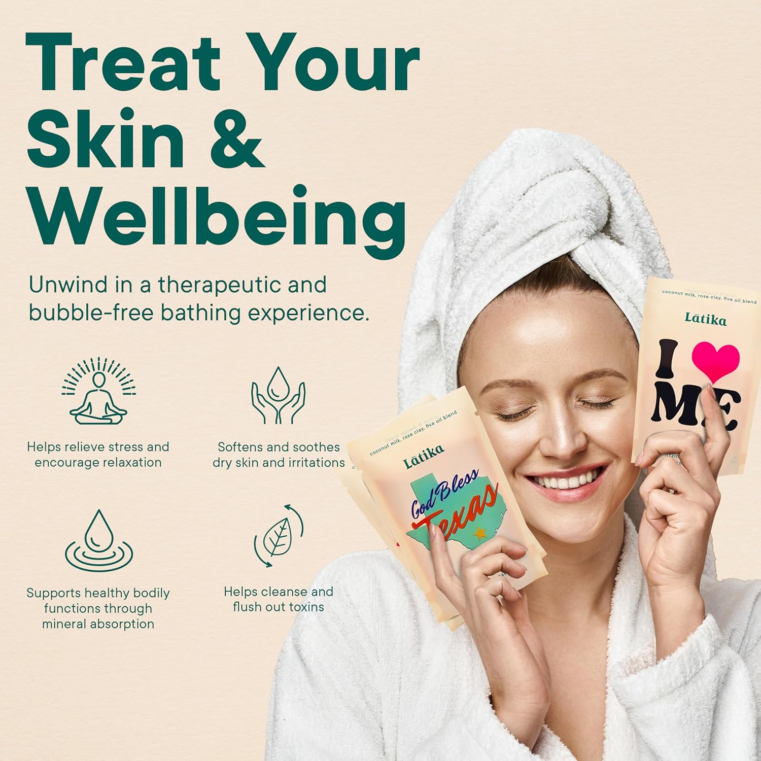 Bath Soaks Set of 3 - Texas, Howdy, I Heart Me - Moisturizing Fizzing Bath Soak for Stress Relief & Muscle Recovery with Essential Oils, Epsom Salt & Natural Scents - Self-Care Spa Gift