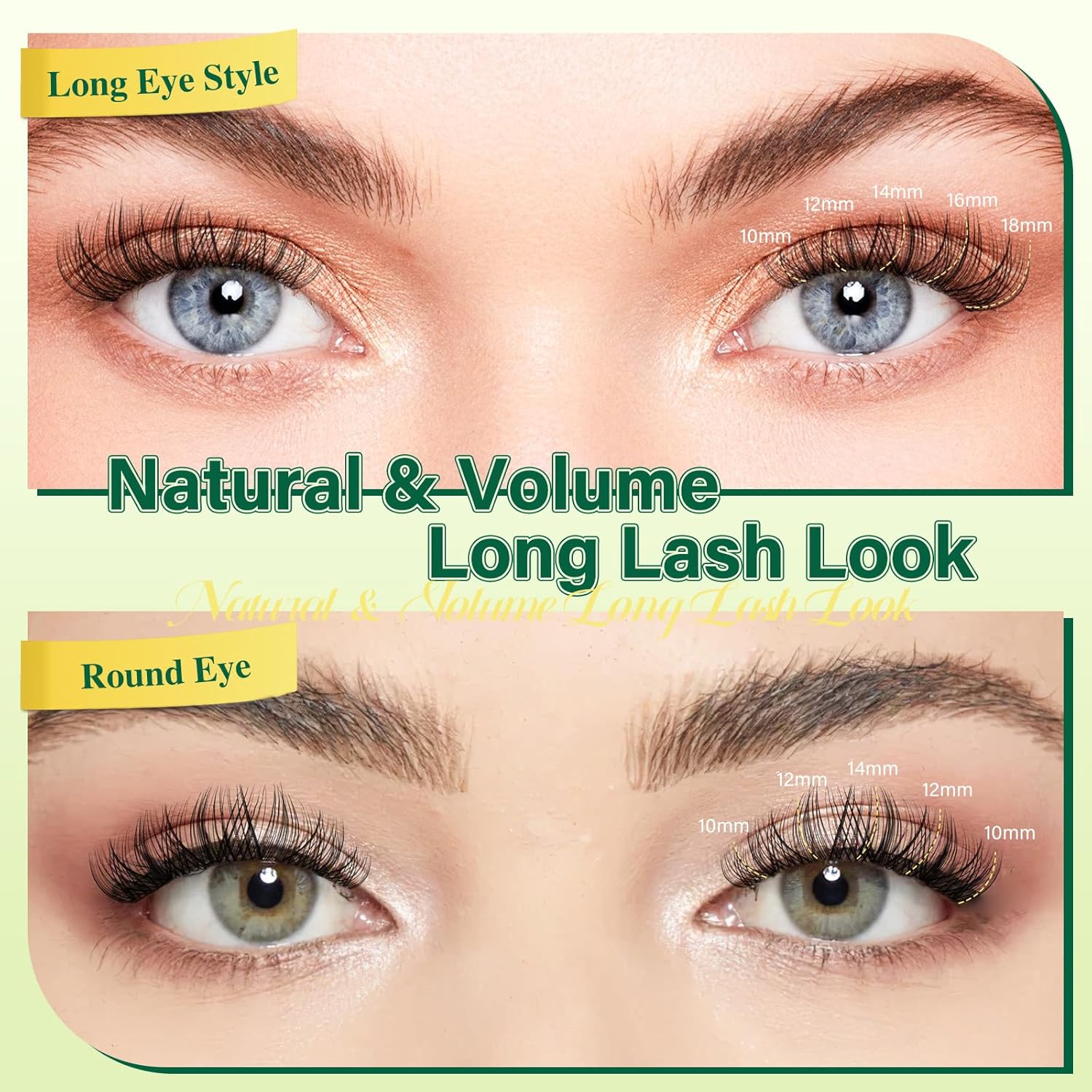 KEYYOULASH Lash Clusters Manga Lash Extension D Curl 144pcs 8-18mm Wispy Eyelash Clusters Natural Volume Eyelash Extensions Individual Lashes DIY at Home(KY02,D-8-18MIX)