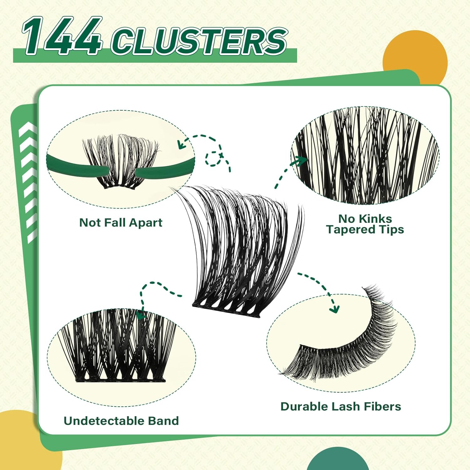 DIY Lash Extension Kit KEYYOU 144pcs Lash Clusters Eyelash Extension Kit with Mascara Brush Bond and Seal Lash Remover Lash Applicators Lash Brush for DIY Lash Extensions (Y12 Kit)