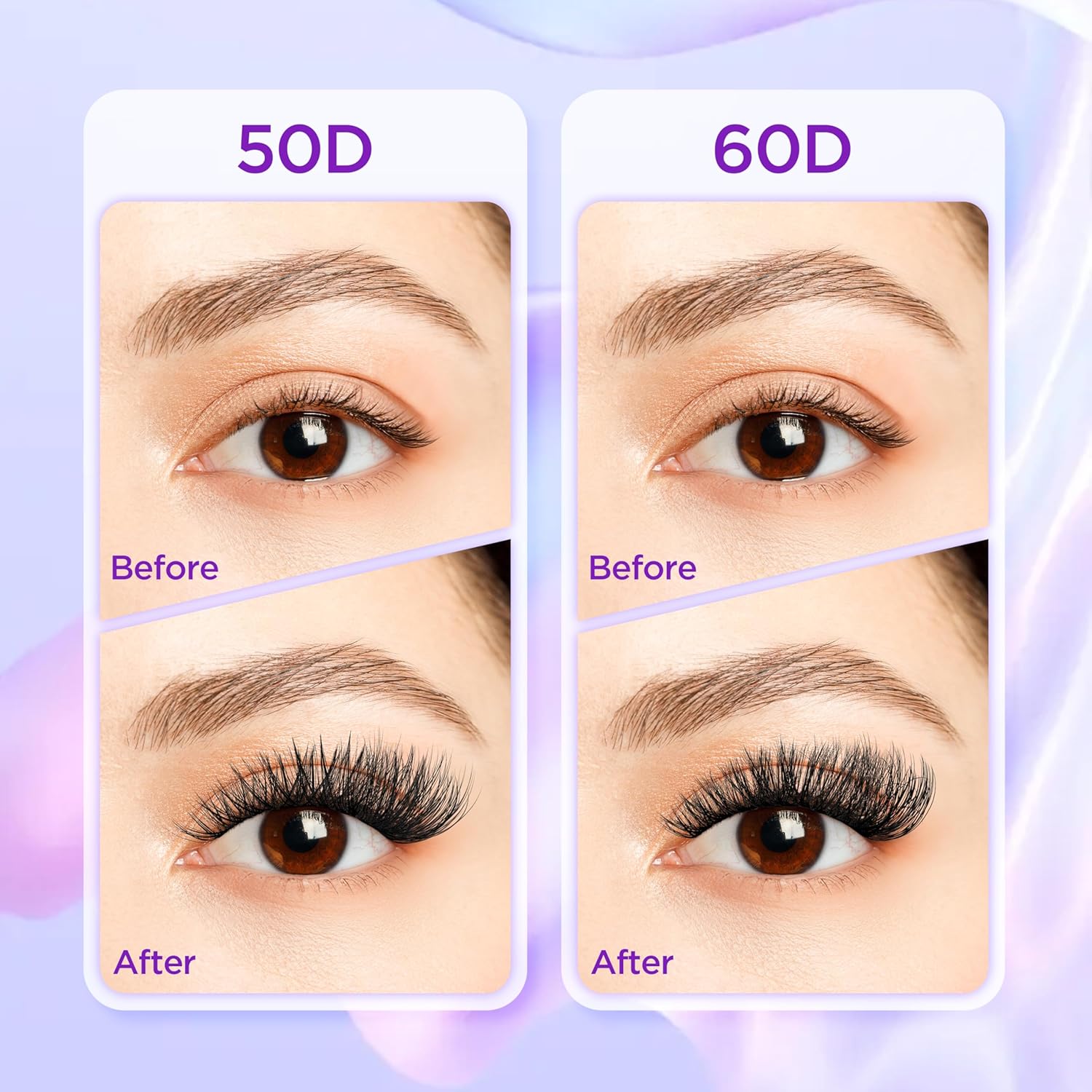 Lash Extension Kit DIY Lash Clusters Kit Eyelash Extensions Individual Lashes Extensions with (Bond,Seal,Tweezers,280Pcs,50D+60D, 0.07D,10-18mm)