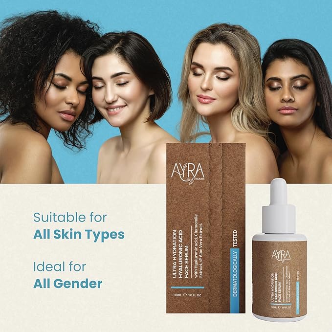 Ultra Hydration Hyaluronic Acid Face Serum – 1Fl Oz | Moisturizing Serum with Chamomile & Aloe Vera Extract | Ideal for Dry, Dull Skin | Organic & Eco-Friendly Skincare