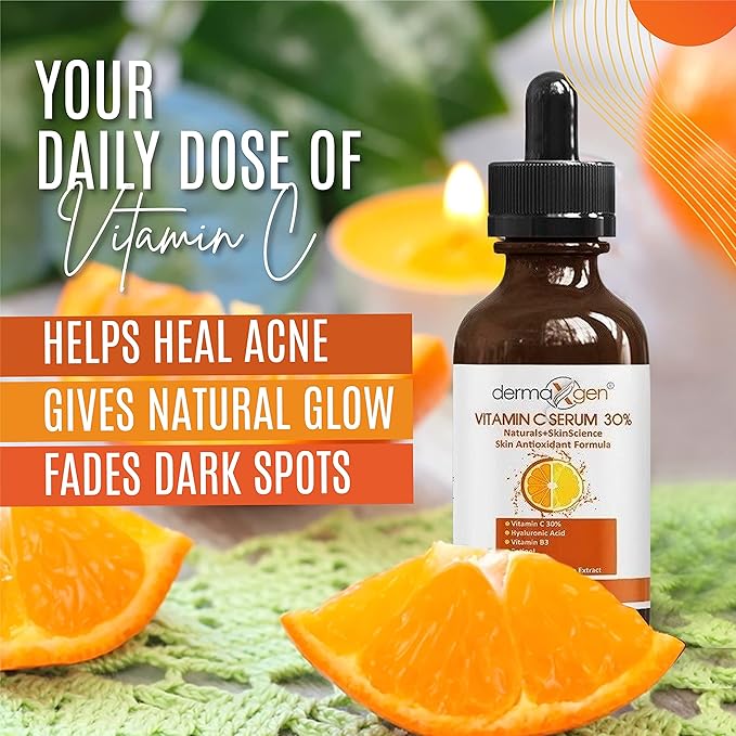 30% Vitamin C Serum for Face, Hyaluronic Acid & Vitamin E - Natural & Organic Anti Wrinkle & Skin Rejuvenator Moisturizer Vitamin C for All Skin - Anti Aging Serum (2 FL OZ)