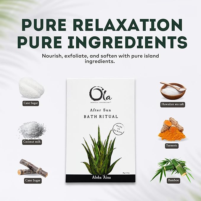 Ola Tropical Apothecary Unscented After Sun Hawaiian Sea Salt Bath Rituals - 1.4 oz