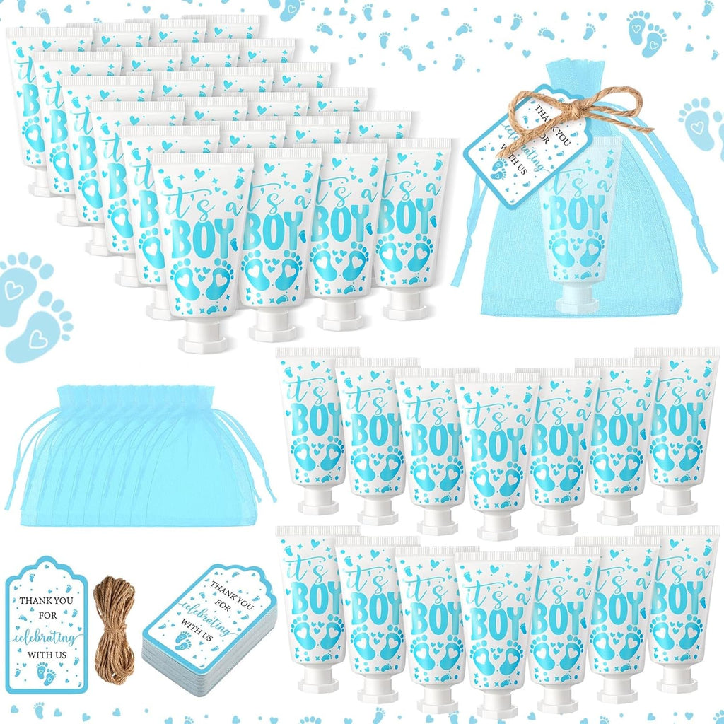 48 Sets Baby Shower Hand Cream Party Favors for Guests Gift Bulk Travel Size Hand Lotion Set for Baby Shower Wedding Christmas(Footprint)