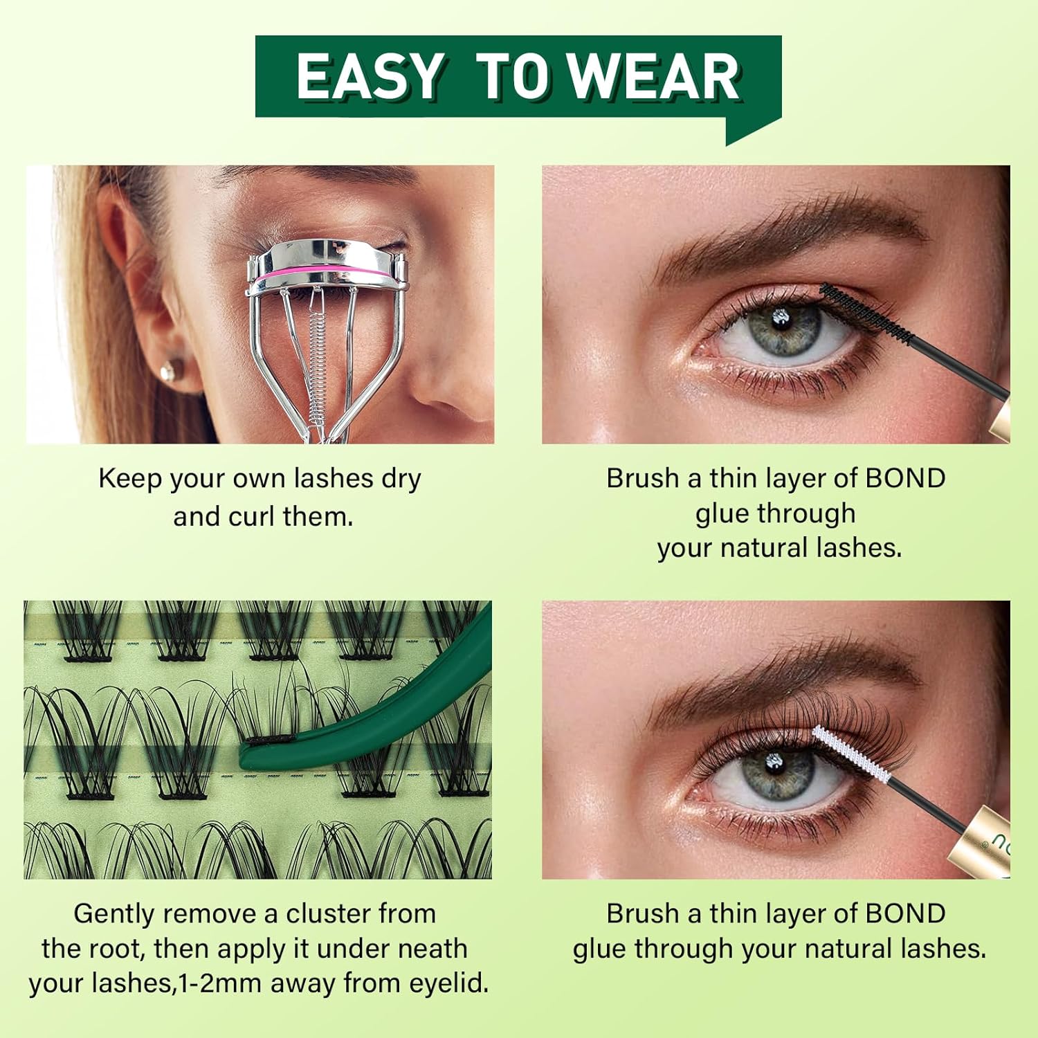 Natural Lash Clusters Wispy Eyelash Clusters 144 pcs Cluster Eyelash Extensions D Curl Individual Lashes 8-18MIX Mix Length Light and Natural Lashes Look with Thin Lash Band by KEYYOU(N04-8-18MIX-D)