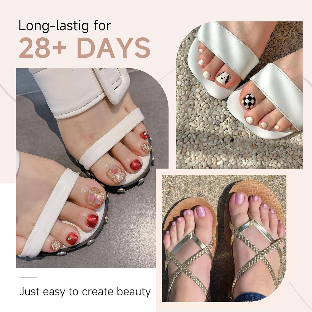 UNA GELLA Toe Nail Tips Full Cover, 216 Pcs Square Round Toe Nail Press Ons Clear Pre-Shape Gel Toe Nail Tips Double Matte Acrylic Fake Toenails Extensions DIY Home Nail Salon for Women, 15 Sizes