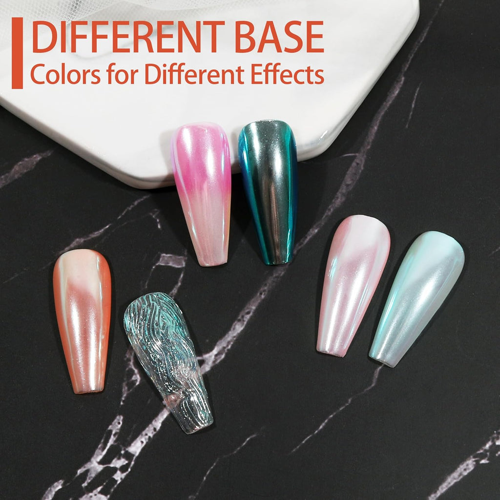 Artdone Aurora Chrome Nail Powder, Iridescent Unicorn Powder Metallic Mirror Effect Pigment Pearlescent Mermaid Pearl Glitter Dust Kit, Nail Art Decoration, Resin Craft