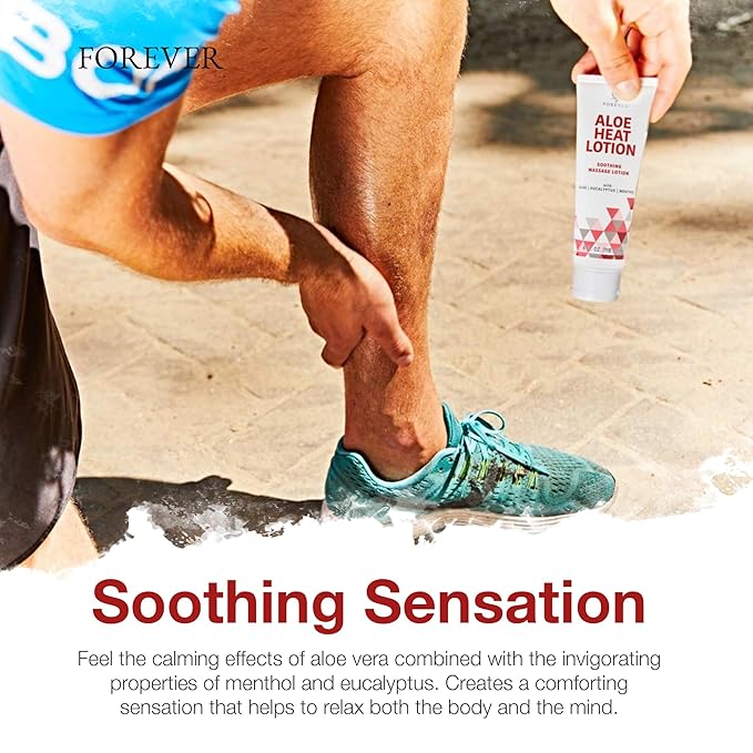 Forever Living - Aloe Heat Lotion with Menthol and Eucalyptus Fragrance, Comfort and Skin Nourishment, Vegan-Friendly Formula, 4 fl oz