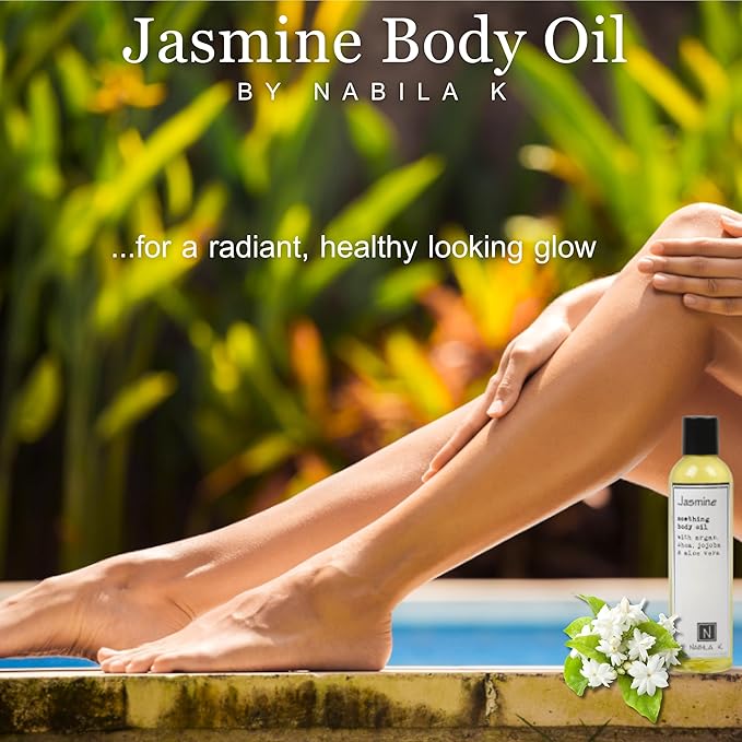 Jasmine Body Oil, 9 oz Moisturize & Nourish with Argan & Coconut Oil - Vitamin C Enriched - Naturally Derived, Vegan-Friendly