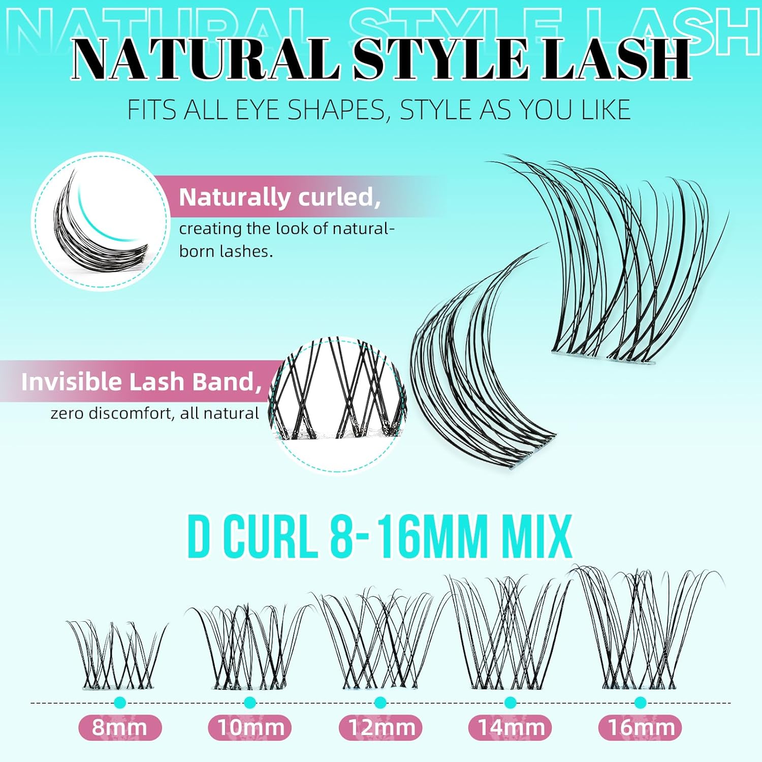 Lash Clusters Kit,160pcs D Curl DIY Individual Eyelash Cluster Kit,Lash Bond And Seal,Remover For Eyelashes Extensions,Lash Applicator Tool For False Eyelash Extension Kit At Home(01#,Kit)