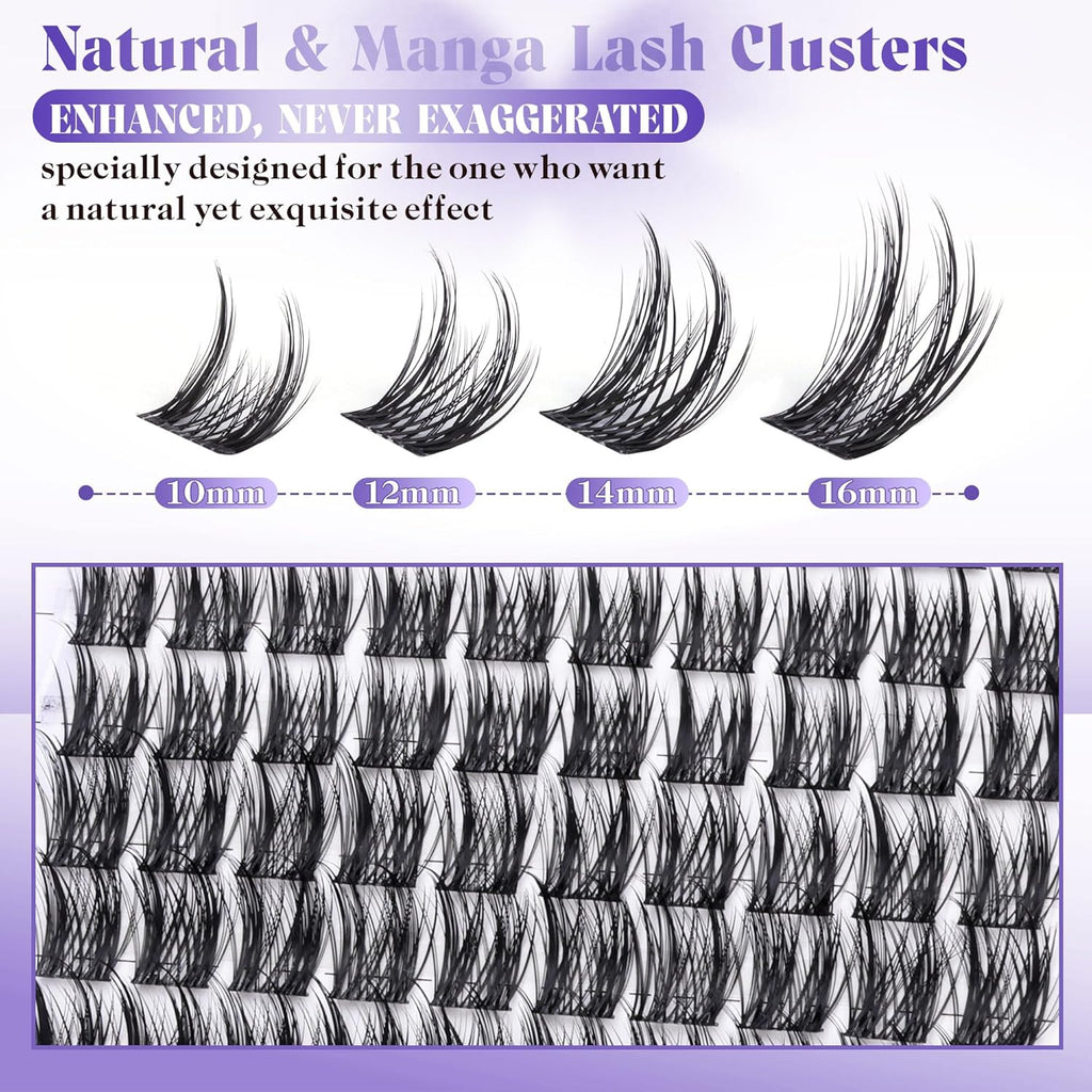 Wispy Cluster Eyelash Extensions Natural Lash Clusters Manga Individual Lashes C-curly Eyelash Clusters 10-16MM Lash Extensions by Newcally