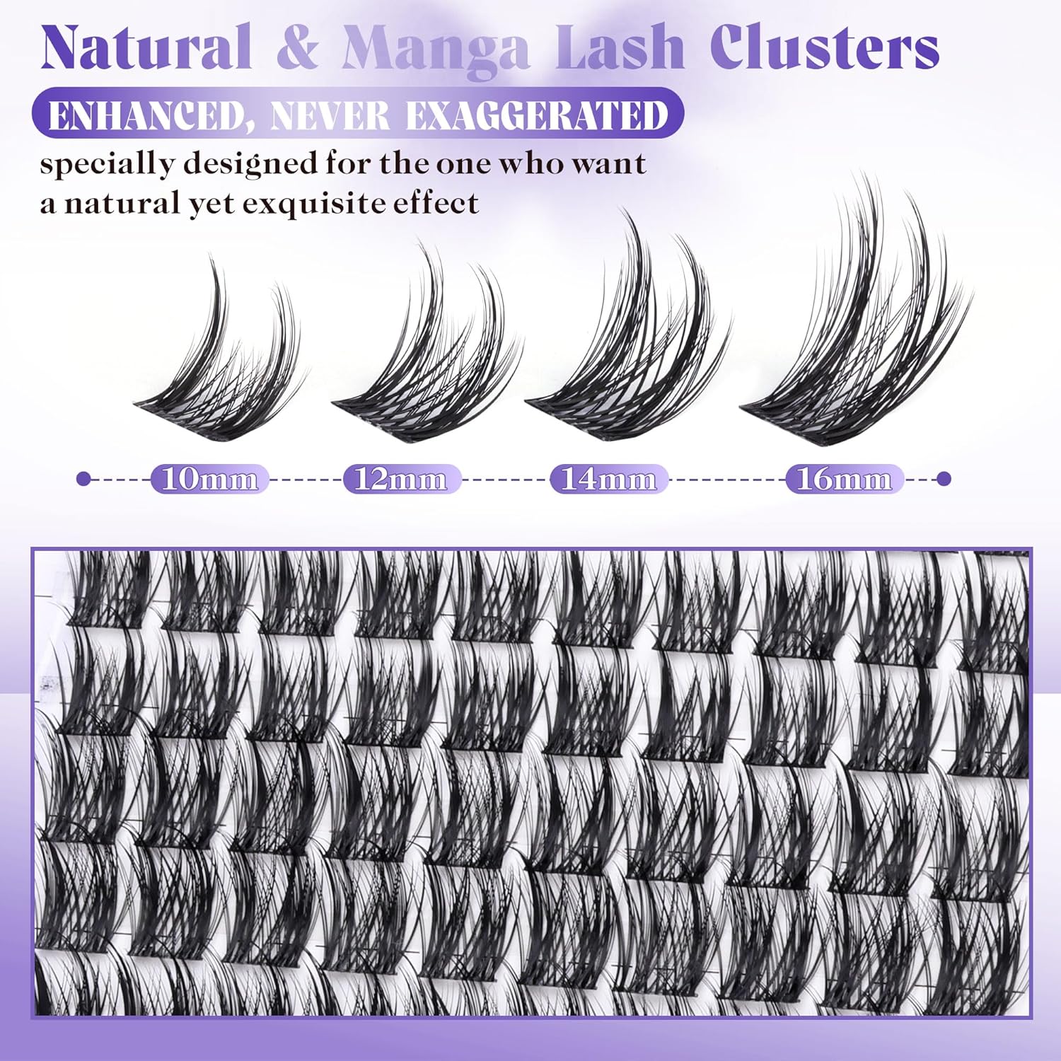 Wispy Cluster Eyelash Extensions Natural Lash Clusters Manga Individual Lashes C-curly Eyelash Clusters 10-16MM Lash Extensions by Newcally