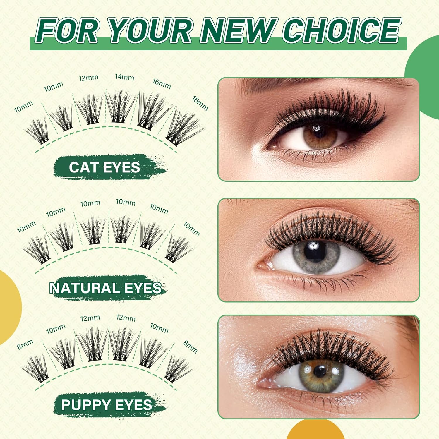 DIY Lash Extension Kit KEYYOU 144pcs Lash Clusters Eyelash Extension Kit with Mascara Brush Bond and Seal Lash Glue Remover Lash Applicators Lash Brush for DIY Lash Extensions (Y08 Kit)