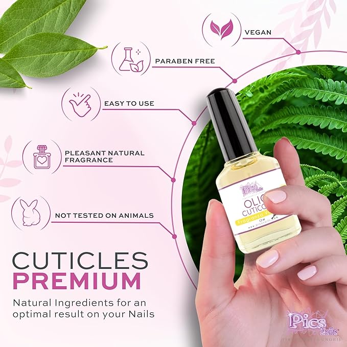Pics Nails Professional Cuticle Oil - Lemon Cuticle Softener for Nails & Cuticle Care - Nail Oil Cuticle Repair Treatment with Sunflower Seed Oil 12ML Cuticle Oil Bottle with Brush Applicator