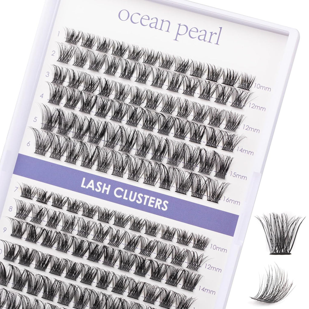 Lash Clusters 144 Pcs Individual Lashes DIY Eyelash Extensions 10-16mm Length Soft Natural False Eyelashes Thin Band Lash Extension Kit for Makeup at Home - OP17