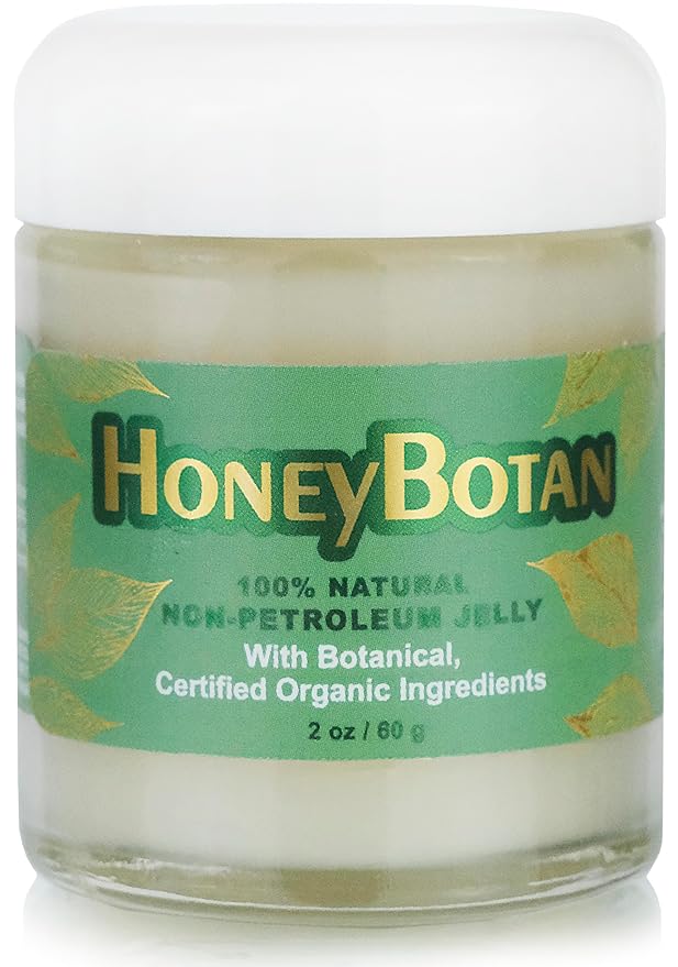 HoneyBotan - 100% Natural Unpetroleum Skin Balm with Organic Ingredients - Petroleum Jelly Alternative for Lips, Hands, Baby Care, Makeup Remover, and More (2 Ounce)