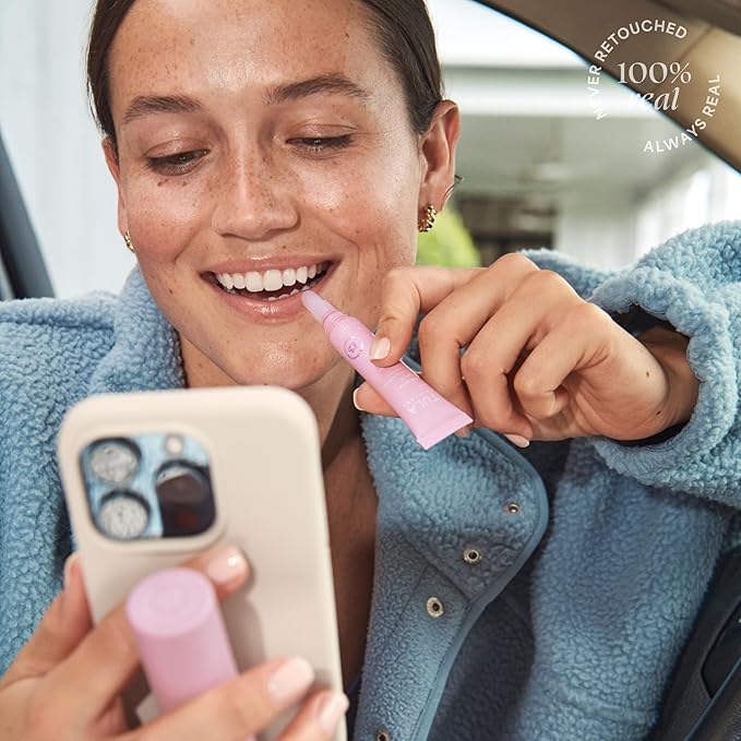 TULA Skin Care Rose Glow + Get It Lip Balm - Hydrating Peptide Lip Treatment with Hyaluronic Acid & Vitamin E, 0.28 oz.