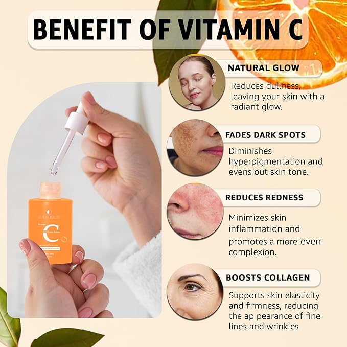 Vitamin C 15% Brightening Serum – Anti-Aging Treatment with Niacinamide, Vitamin E, and Hyaluronic Acid for Dark Spots, Fine Lines, and Skin Repair. Hydrating Serum for Radiant Skin