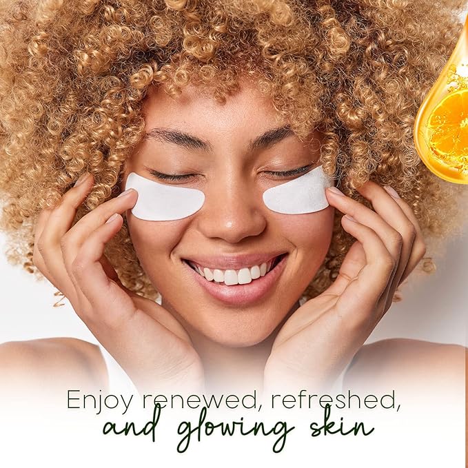 Vitamin C & Collagen Under Eye Patches - Reduces Dark Circles, Wrinkles & Crow's Feet, Brightening - Dermatologist Tested Korean Skincare - Clean Beauty, Cruelty-Free - 5 Pairs