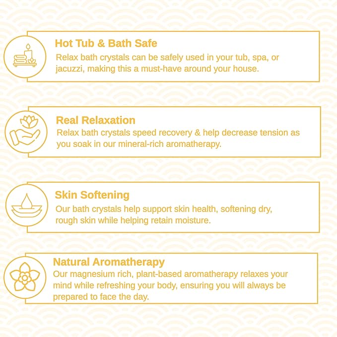 Relax Spa & Bath, Epsom & Dead Sea Salts, Aromatherapy Bath Salts for Hot Tub, Bath, or Spa, Infused with Magnesium, Detox Therapy