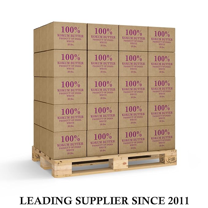 Raw Kokum Butter 2 lbs. Bar 100% Pure Natural - Great for Skin, Body and Hair Moisturizer, DIY Creams, Balms, Lotions and Soap Making.