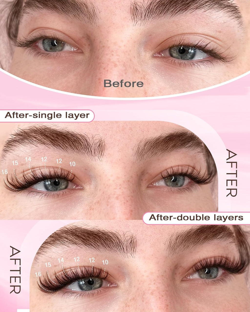 Brown Lash Clusters Natural For Soft Glam 300Pcs Wispy Lashes Cluster Eyelash Cluster Extensions C Curve Individual Lashes DIY Lash Extension Waterproof & Long - Lasting (10-16mm)