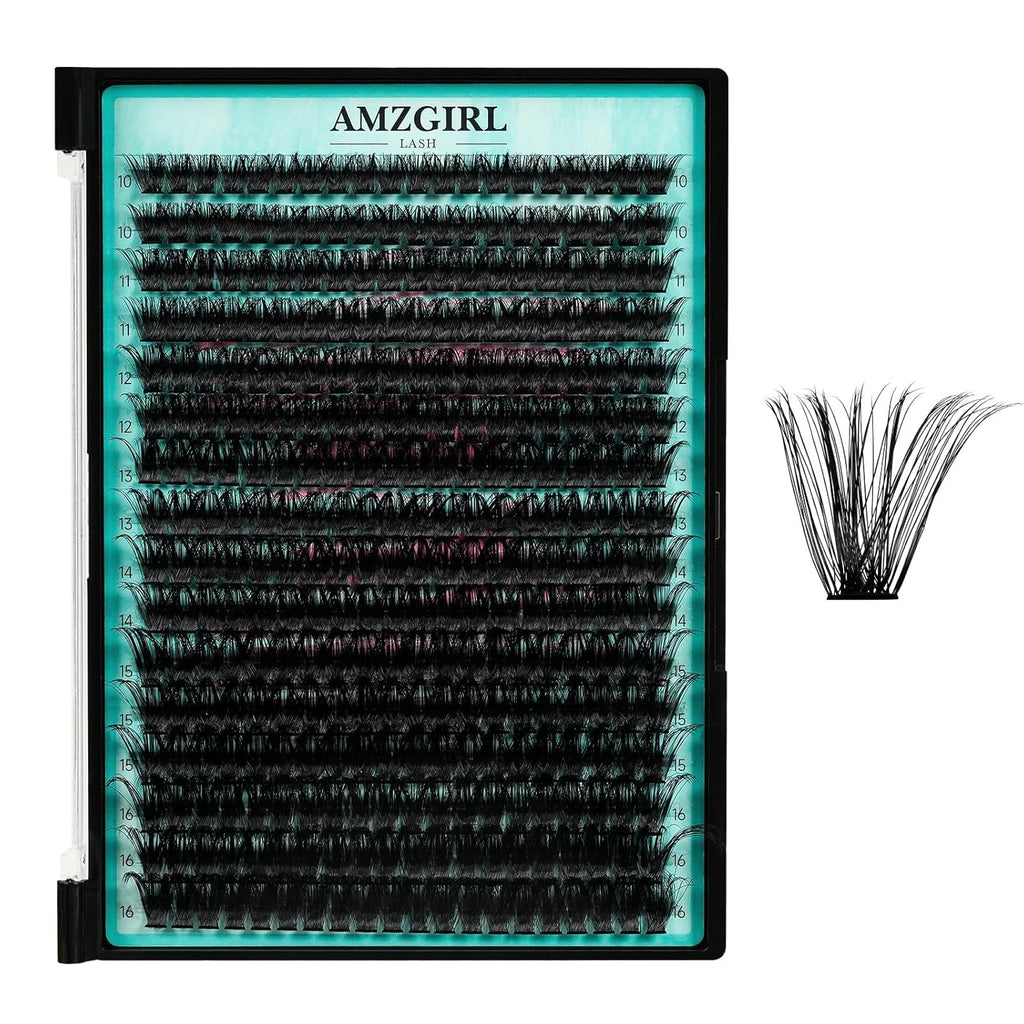 Lash Clusters 320Pcs 90D Eyelashes Cluster D Curl Individual Wispy Lashes Cluster for DIY Cluster Eyelash Extensions at Home for Beginners (Mix10-16mm)