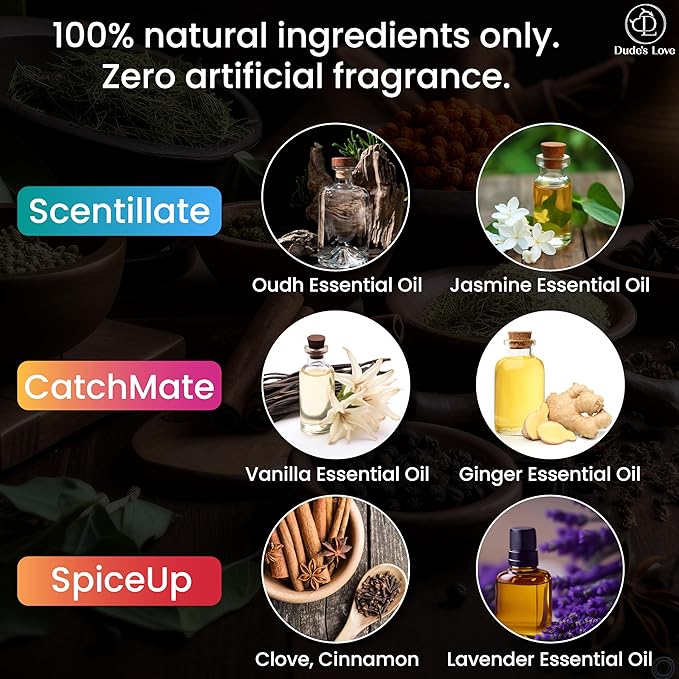 Dude's Love Pherolift Scented Shower Body Oil - 3 Unique Longlasting Fragrance Nourishing OIl | Light & Non-Greasy | Pack of 3-5.07 FL Oz (150ML)