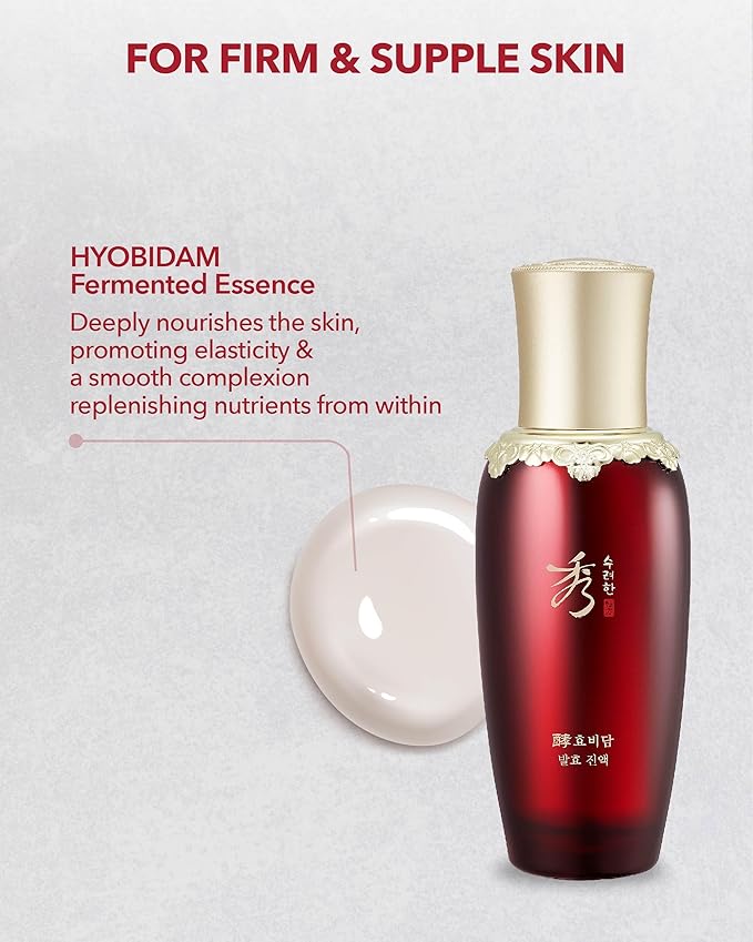 Sooryehan Hyobidam (Fermented Essence, 1.5fl oz) - Korean Skin Care. Rich, Creamy Serum for Reduced Wrinkles & Deep Hydration. Wild Ginseng, Snow Fungus Extract.