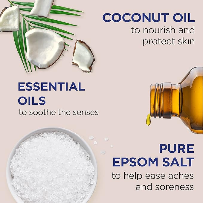 Dr Teal's Pure Epsom Salt, Nourish & Protect with Coconut Oil, 3 lbs (Pack of 4)