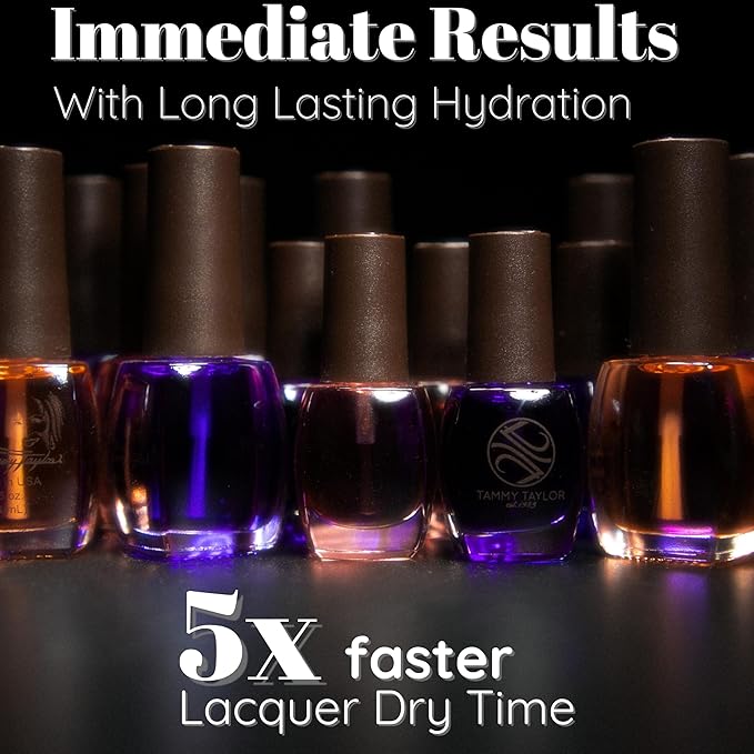 Tammy Taylor Hydrating Nail Cuticle Oil w/Cuticle Cream | Peach Cuticle Softener w/Vitamin E, Jojoba Oil, Natural Ingredients & USA Made Professional Nail Growth Oil for Growth and Strength .25 oz