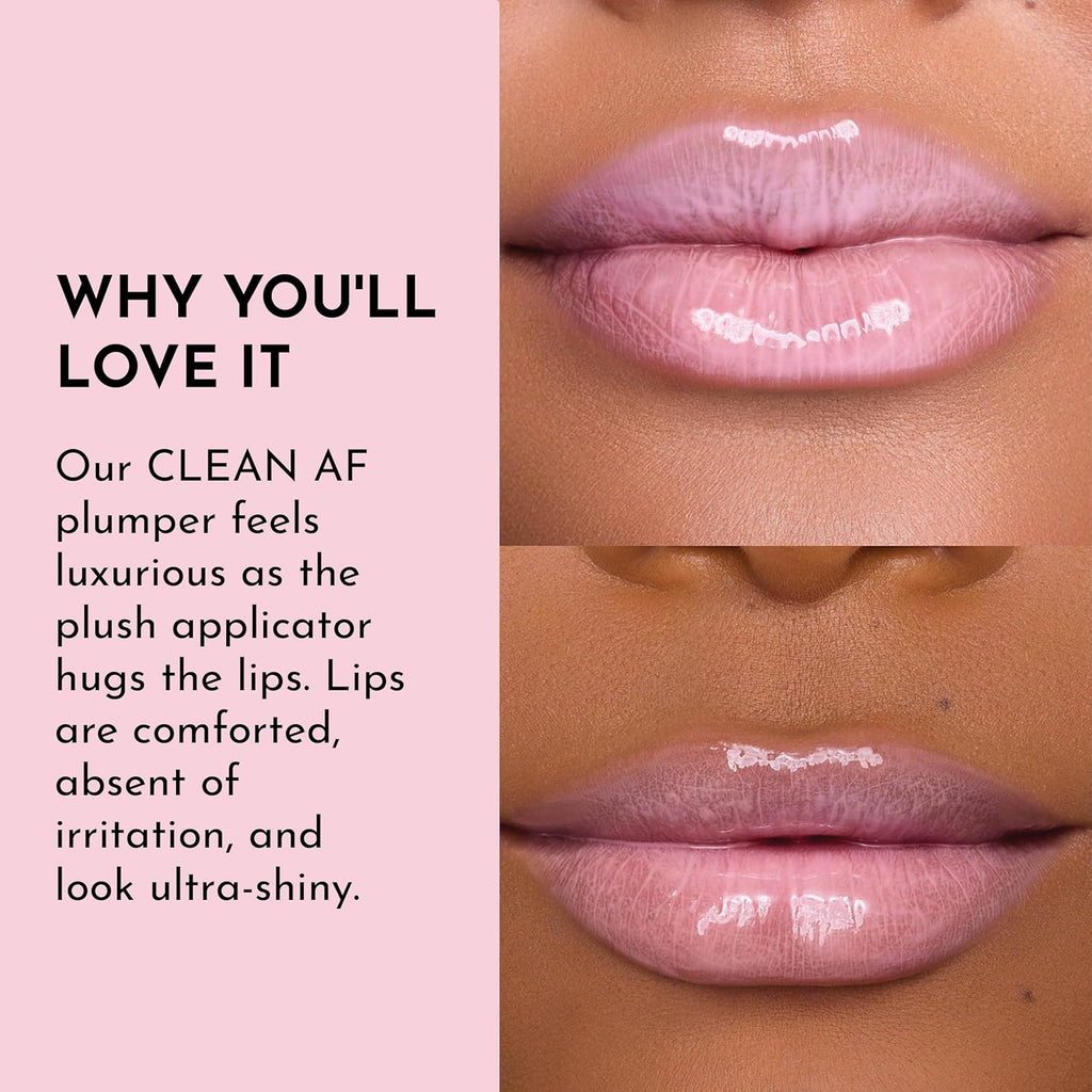 Lawless Forget the Filler Lip Plumping Line Smoothing Gloss - Strawberry Milkshake - Premium Volumizing Lip Gloss with Natural Ingredients Designed to Plump, Firm, and Hydrate Lips 0.11 oz