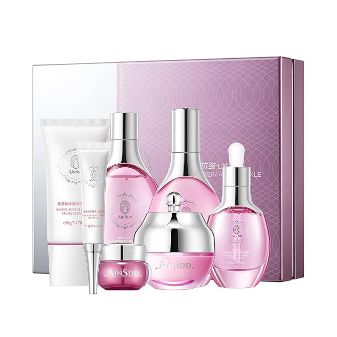 Hyaluronic Acid Anti Aging Skin Care Set Daily Skincare Kit For Women Gift Set 7 Pieces Women Beauty Set Valentine‘s day gift