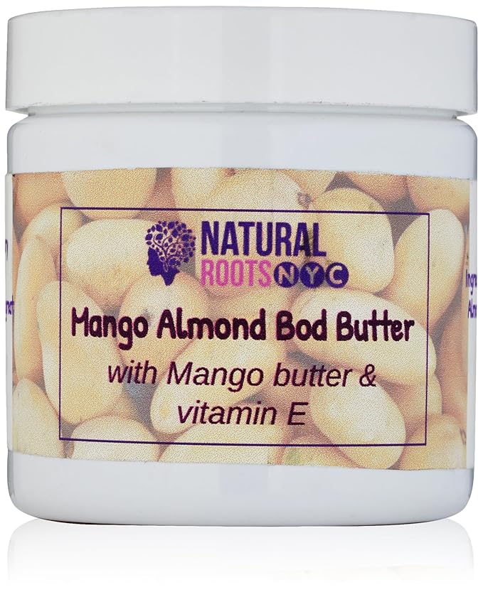 Mango Almond Body Butter, For All Skin Types, For Mature Skin, Hydrating Body Butter, Organic Ingredients, Coconut Oil, Post-Shower Care, 4oz (4 oz)