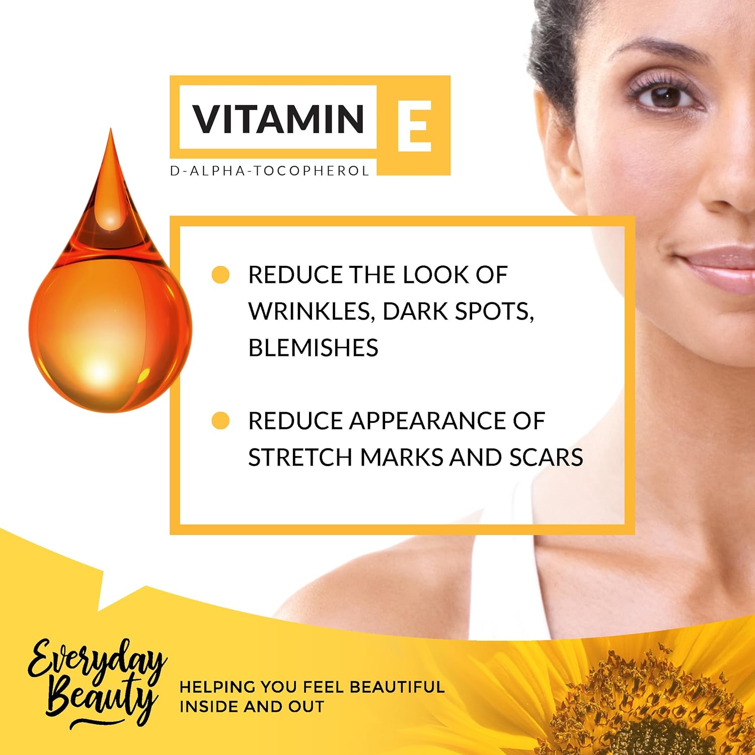 Pure Vitamin E Oil - D-Alpha Tocopherol 100% Pure & All Natural 2.02 Fl Oz Glass Bottle & Dropper 42,500 IU per oz - Thick, Amber Color, Nutty Aroma From Wheat Germ - Face Body Hair