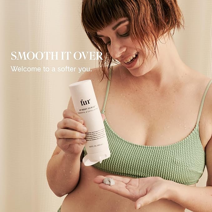 Fur KP Body Scrub - Powerful 14% AHA Body Scrub for Keratosis Pilaris or Rough Patches to Smooth and Clear Skin using Lactic Acid and Physical Exfoliants While Moisturizing the Skin - 6 oz