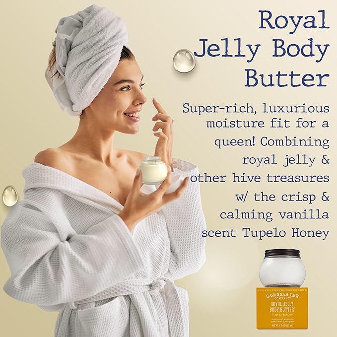 Savannah Bee Company Royal Jelly Body Butter - Deep Hydrating Body Butter for Dry Skin