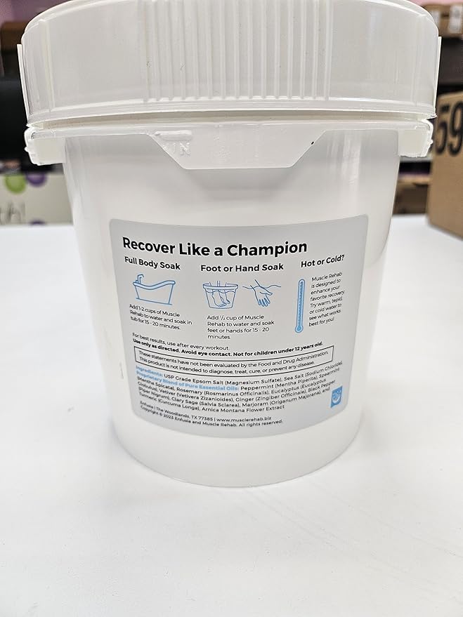Bath Muscle Recovery Epsom Soak 6lb Bulk Pail-Arnica Bath Soak for Muscle Pain Aches and Joint Stiffness, Sleep Better, Magnesium Bath Soakwith Turmeric for Feet and Hands Too