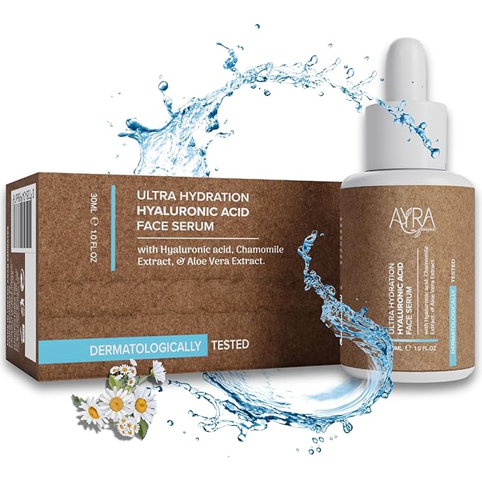 Ultra Hydration Hyaluronic Acid Face Serum – 1Fl Oz | Moisturizing Serum with Chamomile & Aloe Vera Extract | Ideal for Dry, Dull Skin | Organic & Eco-Friendly Skincare