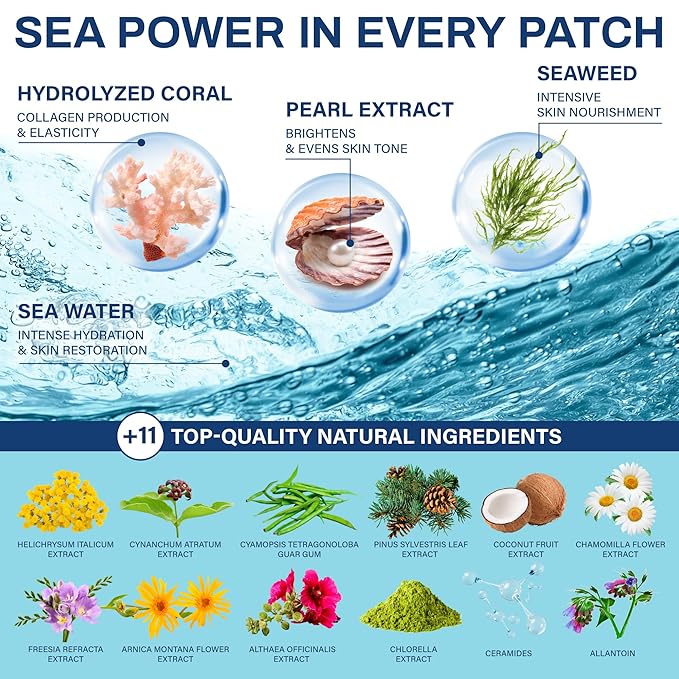 Under Eye Patches for Puffy Eyes and Dark Circles – Hydrating Eye Mask with Hyaluronic Acid Collagen & Caffeine – Skin Care for Women and Men 30 pairs