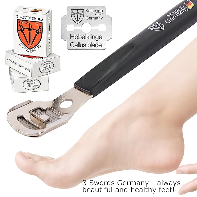 3 Swords Germany - Callus Remover Shaver Cutter Eliminator Razor with 40 Extra Sharp Refill Blades - Made in Solingen Germany