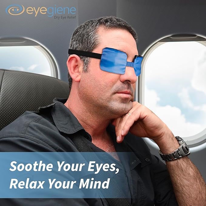 EyeGiene System - Self Heating Eye Mask – Warm Compress for Eyes, Multi-Use Heat Treatment for Dryness, Fatigue, Styes, Blepharitis, Portable Heated Mask for Dry Eyes, 10 Pair Wafers & 1 Eye Mask