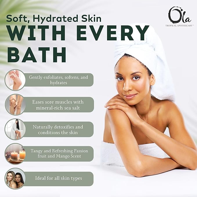 Ola Tropical Apothecary Passion Fruit Scented Hawaiian Sea Salt Bath Rituals - 2 oz