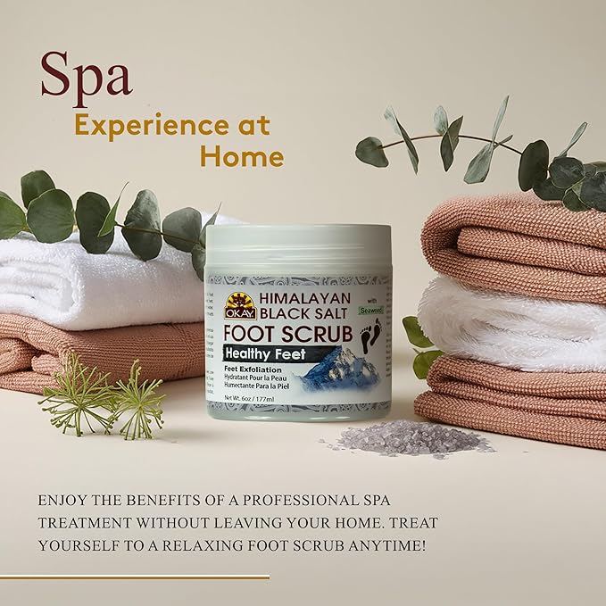 OKAY Pure Naturals Black Salt Foot Scrub 6oz