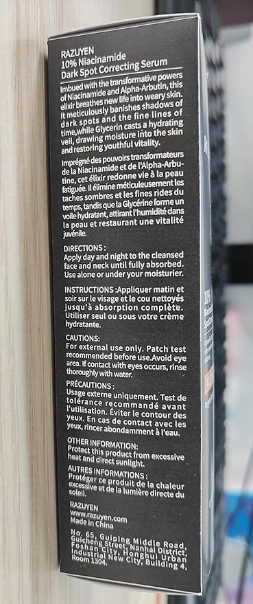 10% Niacinamide Serum, Panthenol, Arbutin Face Serum to Help Improve Uneven Skin Tone and Soothing Skin, Hydrating Serum for Radiant Skin, 30 ml