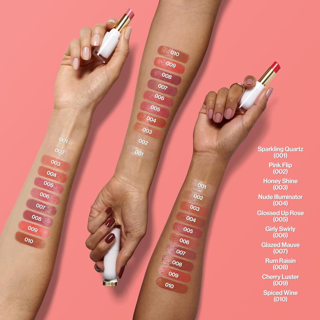 REVLON Super Lustrous Glass Shine Balm, Hydrating Tinted Lipstick, Sheer, Glossy Shiny Finish, 010 Spiced Wine, 0.11 oz