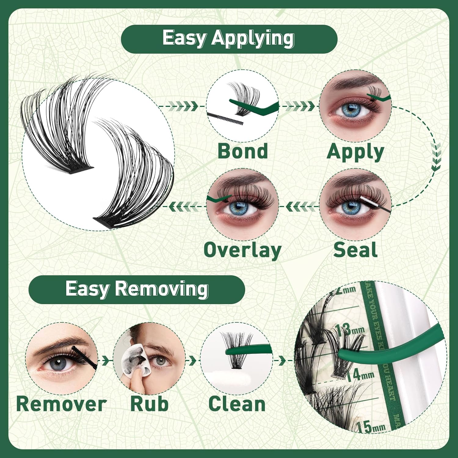 Lash Clusters 280Pcs Eyelash Clusters KEYYOU 60D+80D D Curl 9-16MIX Clusters Lashes Super Soft Wispy DIY Eyelash Extension at Home(60D+80D-D,9-16MIX)