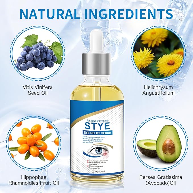 Stye Eye Treatment, Natural Stye Relief Serum for Styes, Chalazions and Blepharitis, Quickly Relieves Eye Irritation and Restores Healthier Skin